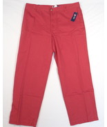 Chaps Relaxed Fit Cotton Flat Front Red Mitchell Casual Pants Men&#39;s NWT - £39.33 GBP