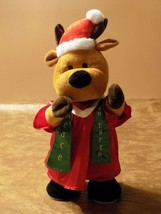Christmas Animated Reindeer Choir Musical Plush Sings Joy To The World - $34.65