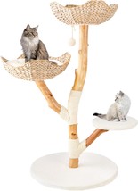 Real Wood Modern Cat Tree Tower For Indoor Cats Large Adult, Wooden Cat ... - $224.99