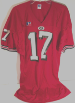 GEORGIA BULLDOGS #17 Vintage 90s NCAA SEC Red Nylon Russell Football Jer... - £41.93 GBP
