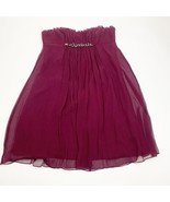BCBGMAXAZRIA Womens Dress Maroon Size 10 Silk Zip Strapless Beaded - $655.02 MXN