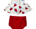 Cat &amp; Jack Baby Girl Watermelon 2 Piece Top &amp; Red Bottom Outfit (6-9M) -... - £10.43 GBP