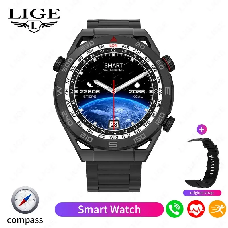 NFC ECG PPG Bluetooth Call Smartwatch GPS Tracker Motion Bracelet Fitnes... - $139.14