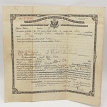 Antique 1918 US America Certificate Naturalization Immigration Newport N... - $61.76