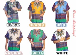 SALE Mens Cannabis Marijuana Leaf Dashiki Shirt 100% Cotton by American Dashiki - £10.47 GBP