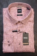 HUGO BOSS Hombre Hank Soft Ajustado Hoja Estampado Algodón Elástico Cami... - £48.58 GBP