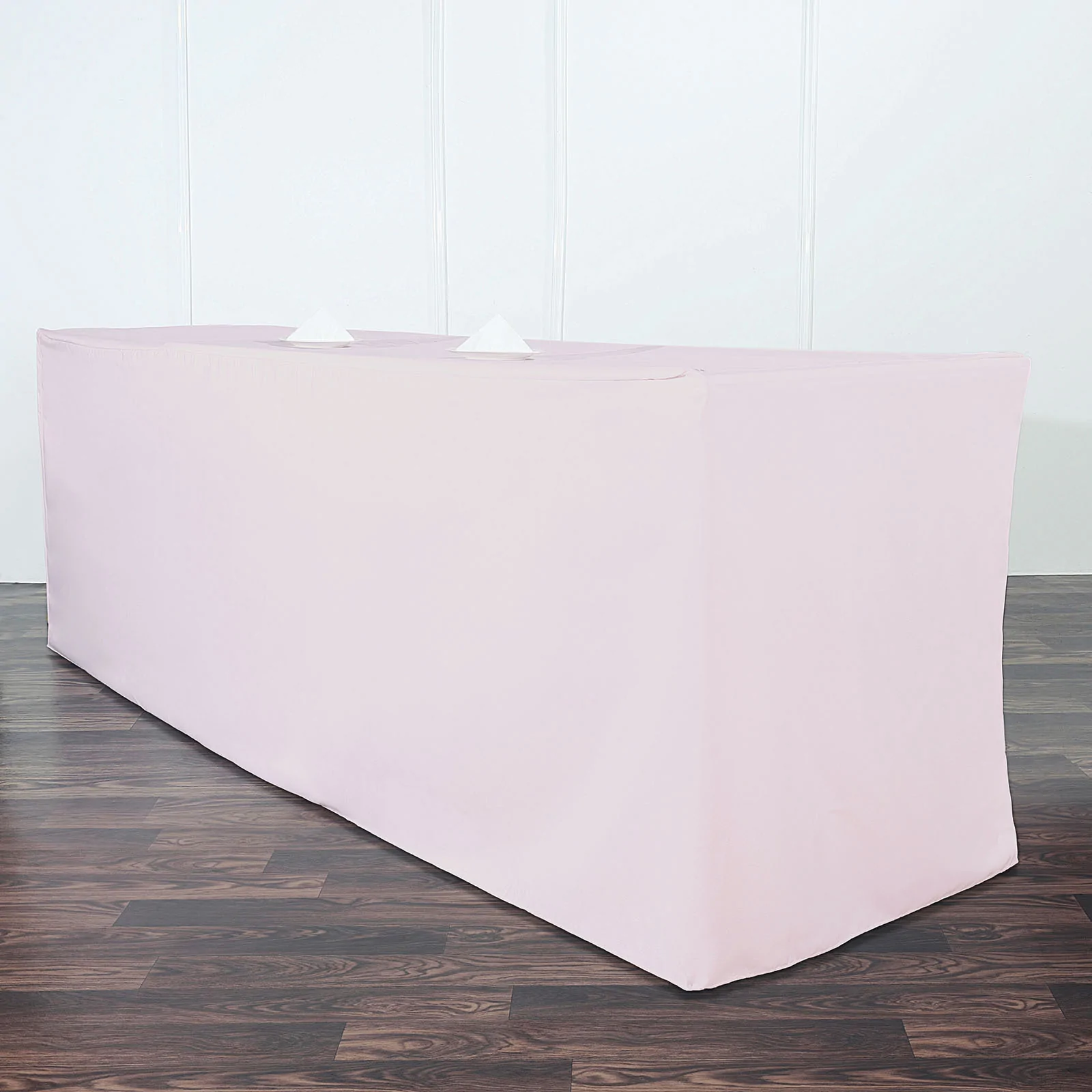 Blush - 8FT Rectangular Fitted Polyester Table Cover for Wedding Party - £29.80 GBP