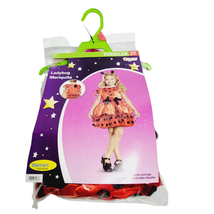 Ladybug Toddler Costume Red Dress Size 2T Wings Headband Halloween - £11.66 GBP