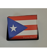 Puerto Rico Flag Bi-Fold Men&#39;s Leather Wallet Printed comes in Gift Box - £9.57 GBP