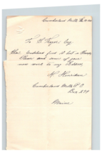 1885 Handwritten Letter H Henriksen Cumberland Mills Maine ME Stamped Ge... - $37.01