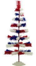 4th of July Tinsel Trees 4FT Classic Tinsel Feather Tree Red, White, &amp; Blue 48&#39;&#39; - £90.35 GBP