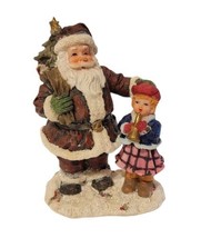 VTG Santa Claus w/ Tree &amp; Girl w/ Horn 4.5&quot; Figure K&#39;s Collection In Action MINT - £7.16 GBP
