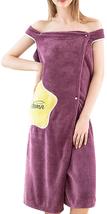 Women Wearable Bathrobe Quick Dry Microfiber Plush Towel Bath Skirt Absorbent - £18.02 GBP