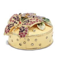 Bejeweled Flowered Butterfly Trinket Box - £75.93 GBP