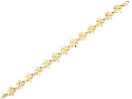 10K or 14K Yellow Gold Irish Shamrock Clover Bracelet - £329.54 GBP+