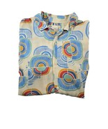 Denim Flower Shirt Mens Extra Large Orange Blue Hawaiian Floral Ricky Si... - £12.56 GBP