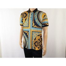 Mens PLATINI Sports Polo Shirt With Rhine Stones Fancy Medallion DPP8241 Black image 4