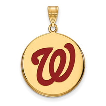 SS w/GP MLB  Washington Nationals Large Enamel Disc Pendant - £65.71 GBP