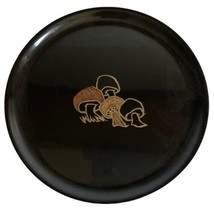 Couroc of Monterey Mushroom Round Black Dish 10.5” Mid Century Vtg - £15.45 GBP