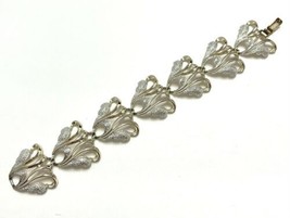 Vintage Sarah Coventry Frosted Feathers Silver Tone &amp; Gold Tone Bracelet - £22.20 GBP