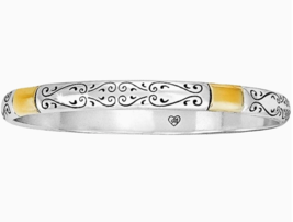 Brighton VENEZIA Silver &amp; Gold Plated 2-Tone Scroll Bangle Bracelet $42 - $26.88