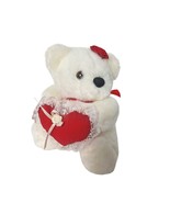 Vintage 1992 Joelson Industries Valentines Day Bear Plush Red Heart Rose 6&quot; - €20,58 EUR