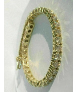 7Ct Rund Brillant Schnitt VVS1/D Diamant Tennisarmband 14K Gelbgold Besc... - $2,815.42 MXN