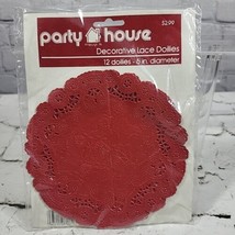 Vintage Party House Decorative Lace Doilies Red Floral Ornate Pack Of 12 NOS NIP - £9.38 GBP