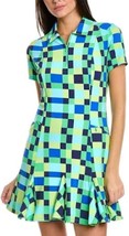 NWT Ladies IBKUL Annalise Green Blue Short Sleeve Godet Golf Polo Dress ... - £51.14 GBP