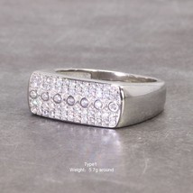 Sterling Silver Mens Jewelry Micro Pave Cubic Zirconia Hip Hop Pinky Mens Signet - £30.75 GBP