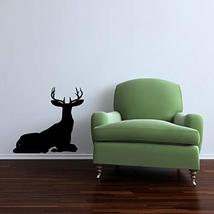 Reclining Stag Vinyl Wall Decal - 28&quot; tall x 30&quot; wide - £27.14 GBP