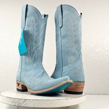 NEW Lane LEXINGTON Powder Blue Cowboy Boots Womens 8 Leather Western Snip Toe - £186.90 GBP