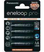 Panasonic BK-3HCCE4BE Eneloop Pro AA High Capacity Ni-MH Pre-Charged Rec... - $552.04 MXN
