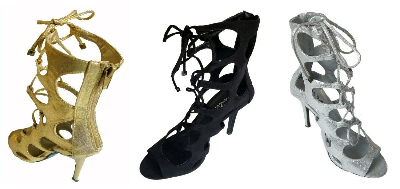 Bonnibel Cloudia-1 Womens Strappy Mid-Calf Open Toe Gladiator Stiletto Sandals