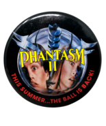 VTG 1980s Phantasm II Movie Promo Pin “The Ball Is Back” Horror Button 3.5&quot; - £39.41 GBP