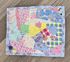 Vintage Handmade Doll Teddybear Patchwork Quilt Florals Cowboys Elephant... - $18.32