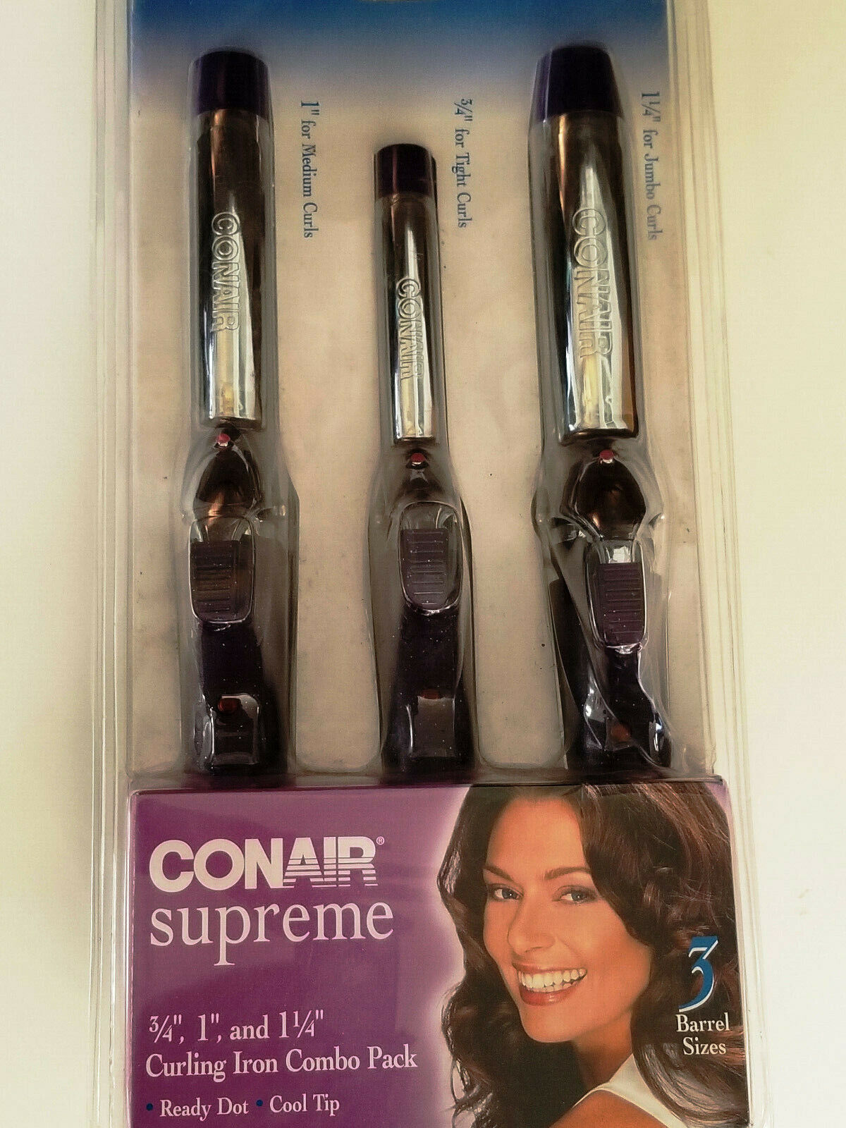 Primary image for Conair Supreme Curling Iron Combo 3 Pack  3/4" - 1" - 1 1/4", Model CB433RCS New