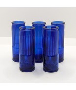 Tequila Corralejo Shot Glasses, Set of 5, Vintage Cobalt Tall Blue Shotg... - £25.80 GBP