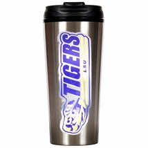 Louisiana LSU Tigers Primary Logo 16 oz Stainless Steel Travel Mug Tumbler Cup - £15.76 GBP