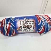 I Love This Yarn #91 Old Glory Ombre varigated red blue white acrylic American - £7.86 GBP