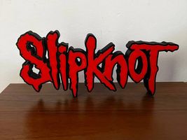 Slipknot 3D Logo Sign Display Plaque Red Black Heavy Metal Band Memorabilia - $14.69