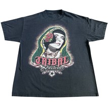 Tribal Streetwear Men’s Graphic T Shirt Sz XL Faded Black Vintage Y2K Hi... - €17,13 EUR