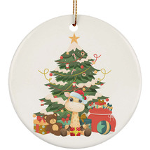 Cute Giraffe Pine Tree Xmas Ornament Merry Christmas Gift Decor For Animal Lover - £11.61 GBP