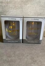 NIB Set of 2 Giant Glass Wine Glasses - £7.79 GBP