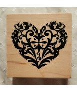 Recollections Valentines Day Heart Love Wood Mounted Stamp Fleur De Lis ... - $14.72 CAD