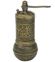 4.3&#39;&#39; Pepper Mill Grinder Salt Spice Seed Old Brass Color Turkish Ottoman Vintag - $12.86