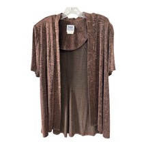 R&amp;M Richards by Karen Kwong Women’s Jacket – Size 14 – Brown Abstract Pa... - $546.70 MXN