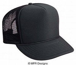 BLANK Solid Black Mesh Snap Back Cap Trucker Mesh Hat - $193.66 MXN