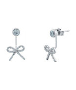 Fronay Rhodium Plated Sterling Silver Bow &amp; Rock Cuff Earrings - $55.78 CAD