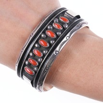 7&quot; Vintage Navajo Jackie Singer sterling and coral bracelet - £320.70 GBP